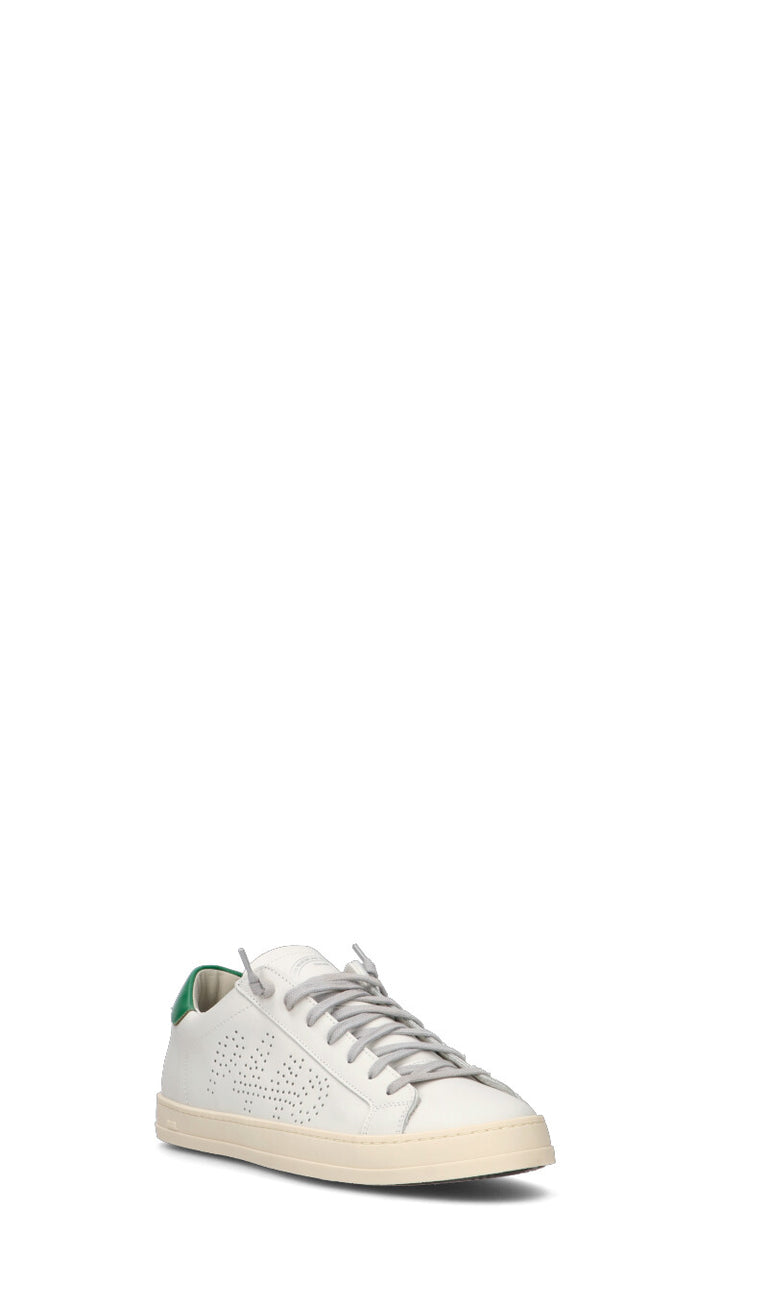 P448 Sneaker uomo bianca/verde in pelle