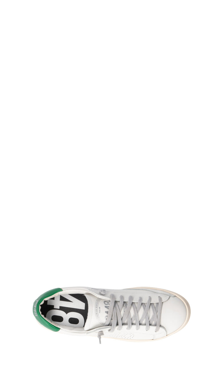 P448 Sneaker uomo bianca/verde in pelle