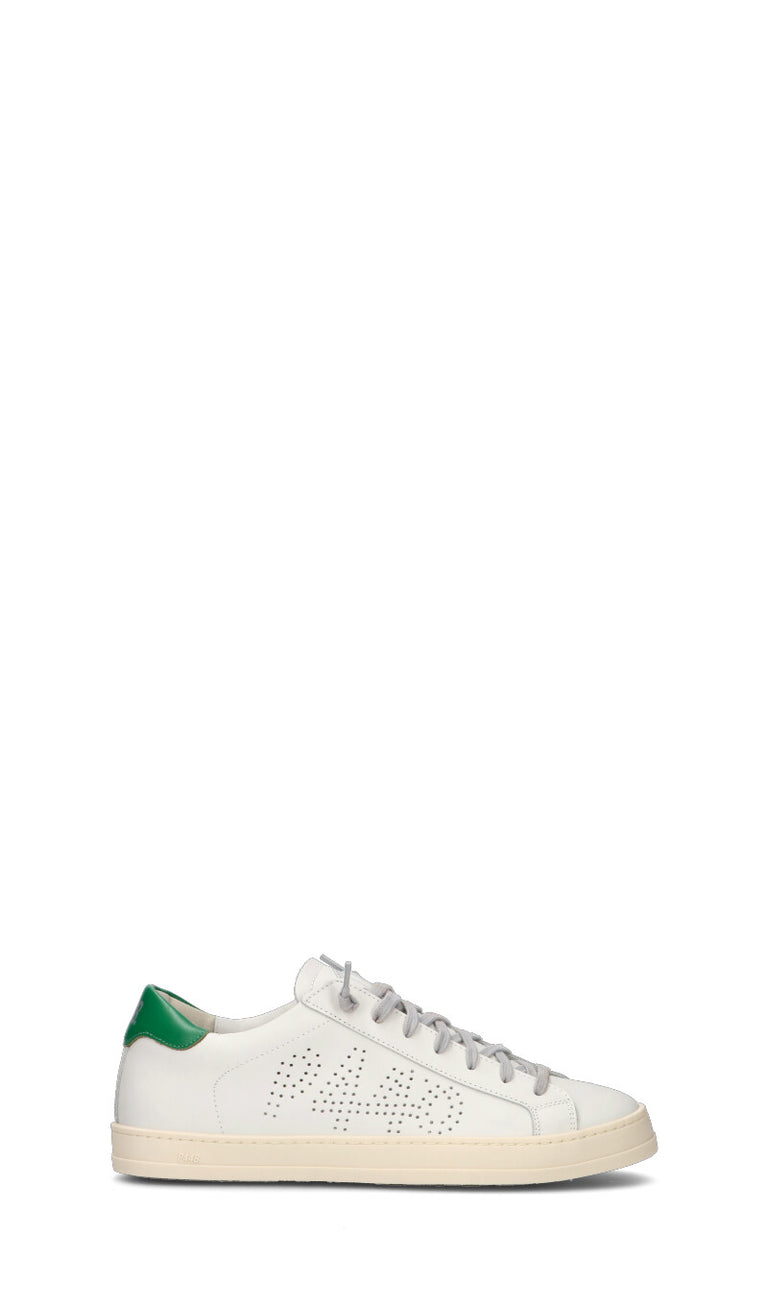 P448 Sneaker uomo bianca/verde in pelle