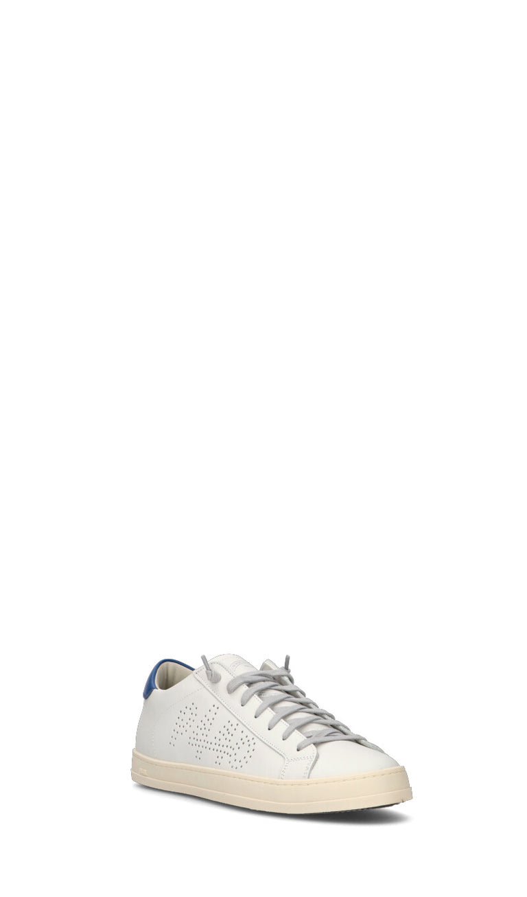 P448 Sneaker uomo bianca/blu in pelle