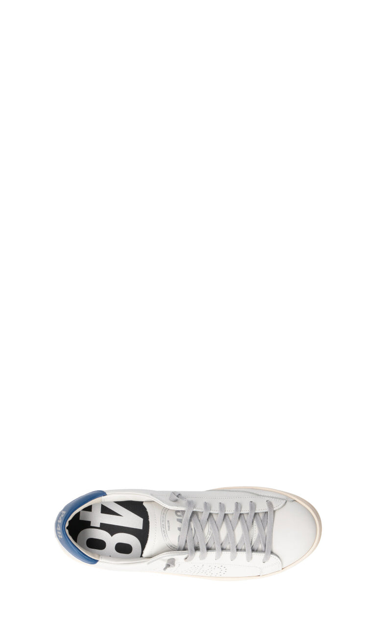 P448 Sneaker uomo bianca/blu in pelle