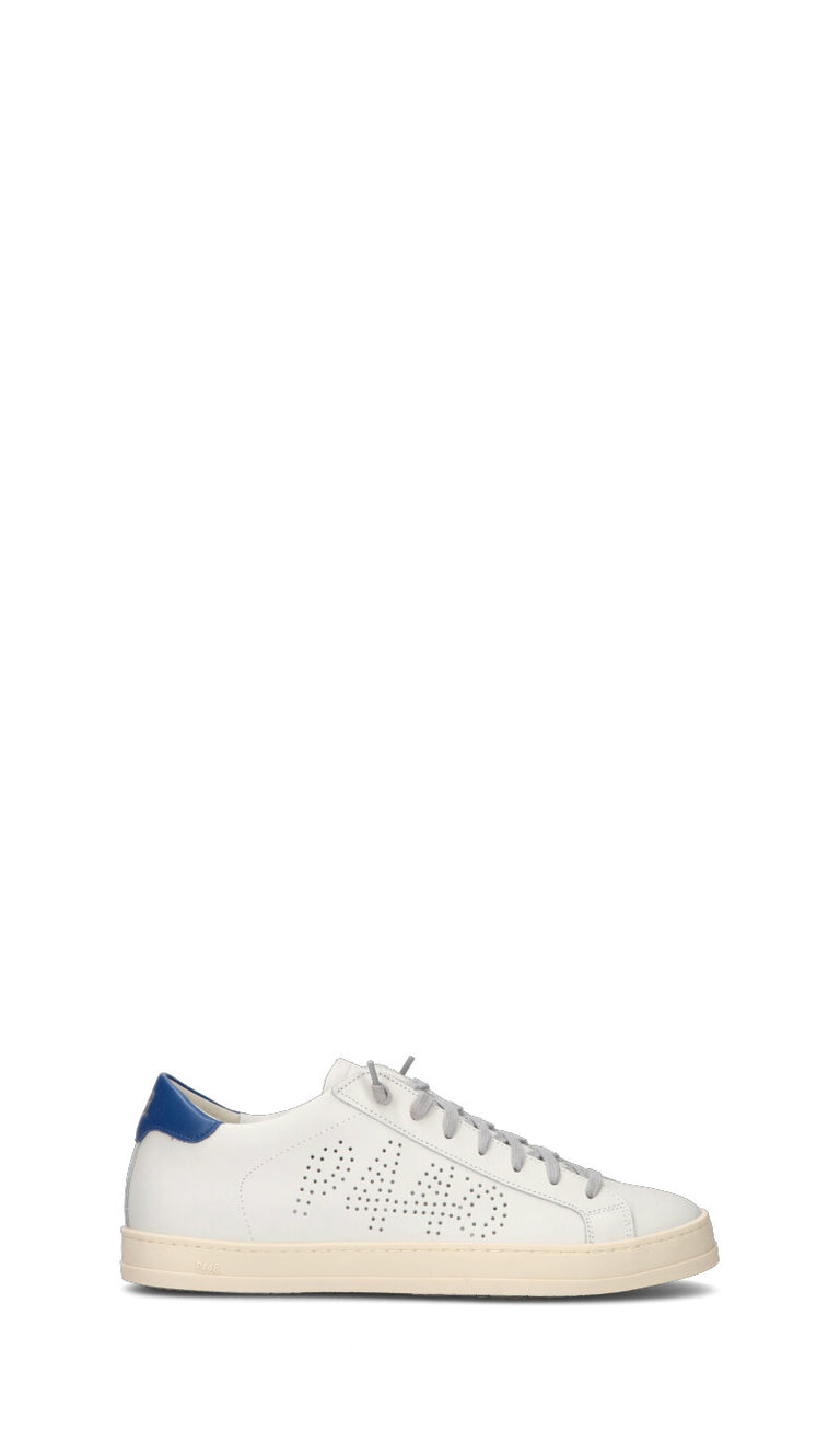 P448 Sneaker uomo bianca/blu in pelle
