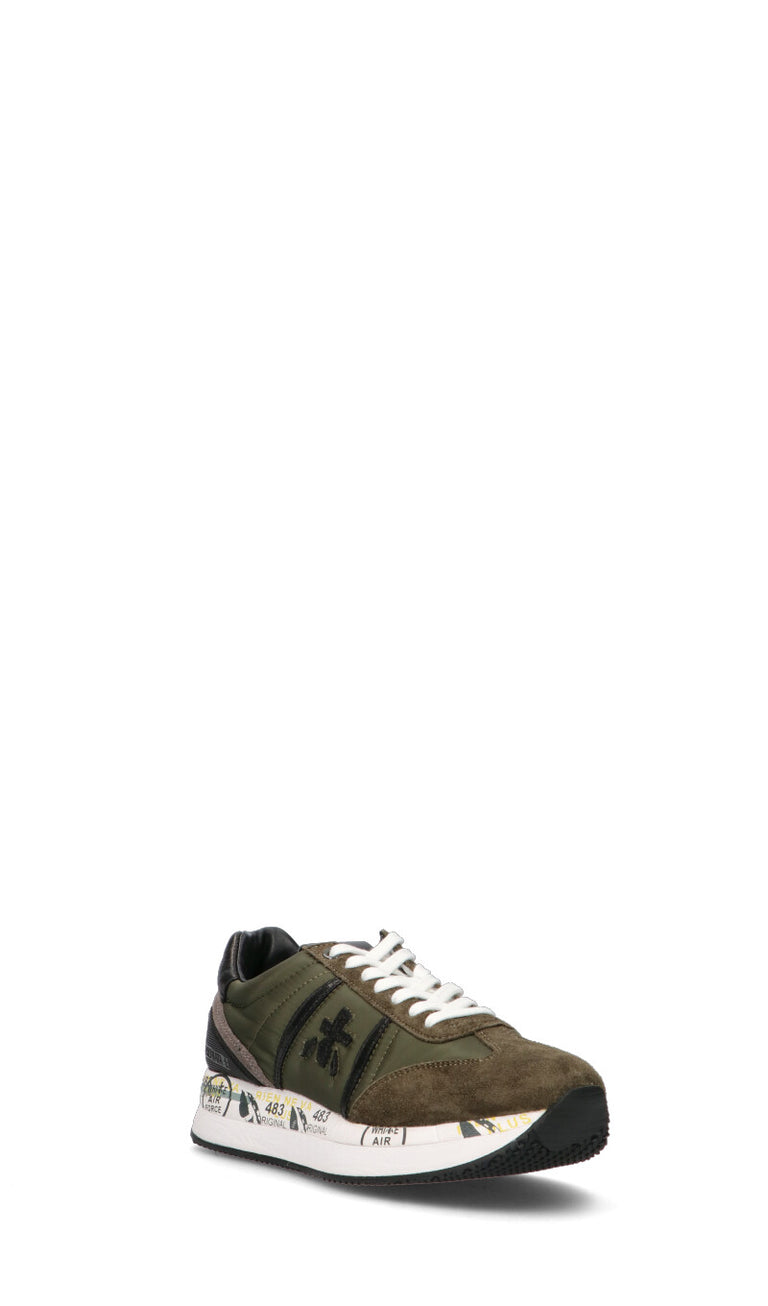 PREMIATA Sneaker donna verde militare in pelle