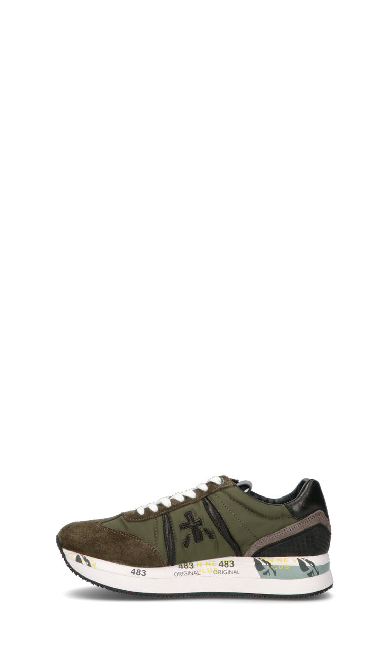 PREMIATA Sneaker donna verde militare in pelle