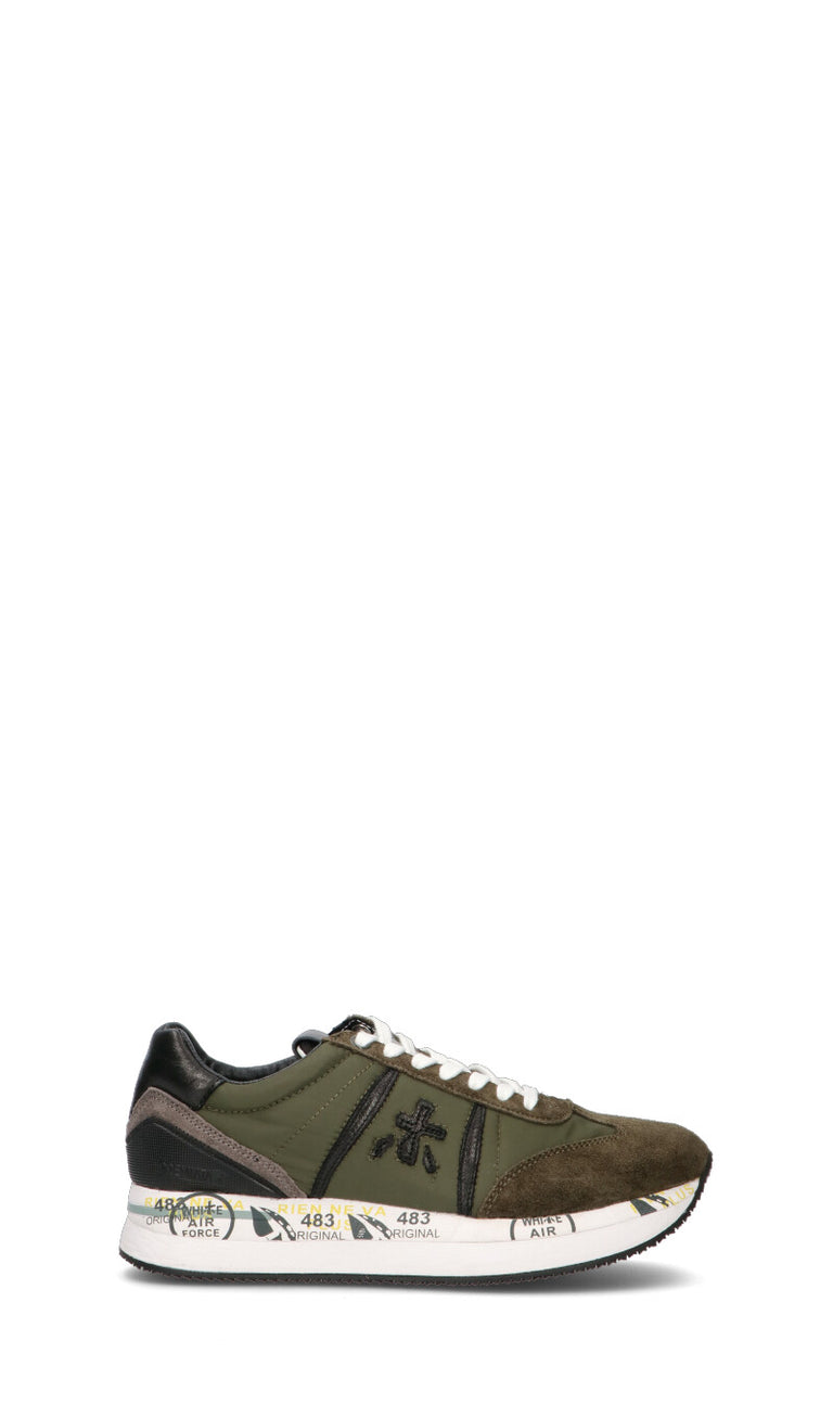 PREMIATA Sneaker donna verde militare in pelle