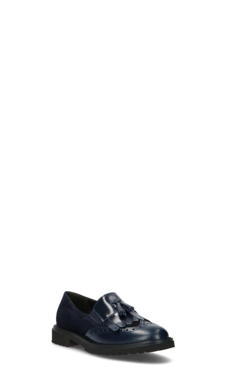 CINZIA VALLE Mocassio donna blu in pelle