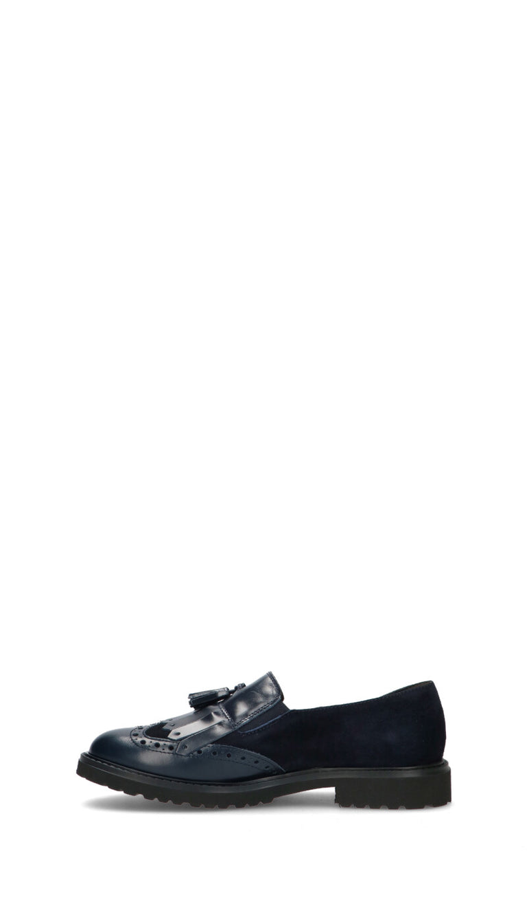 CINZIA VALLE Mocassio donna blu in pelle