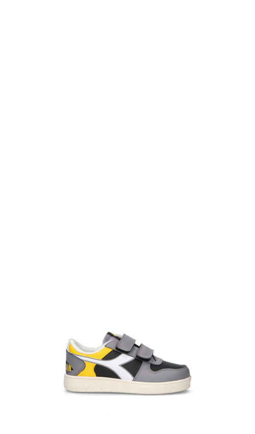 DIADORA Sneaker bimbo grigia/nera/bianca/gialla in pelle