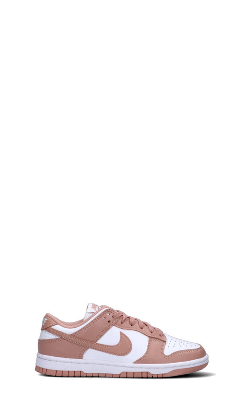 NIKE - DUNK LOW Sneaker donna bianca/rosa in pelle
