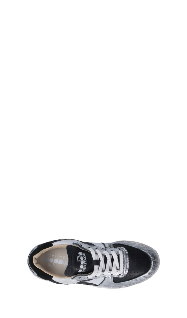 DIADORA HERITAGE Sneaker donna argento/nera in pelle