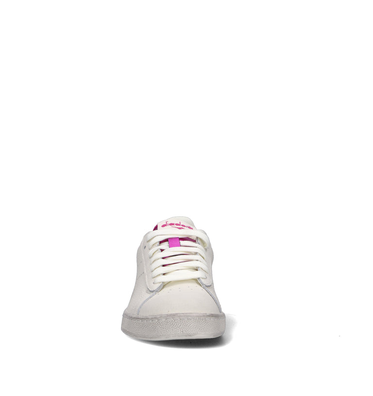 DIADORA GAME L LOW PUNCHED WN Sneaker donna bianca/fucsia in pelle