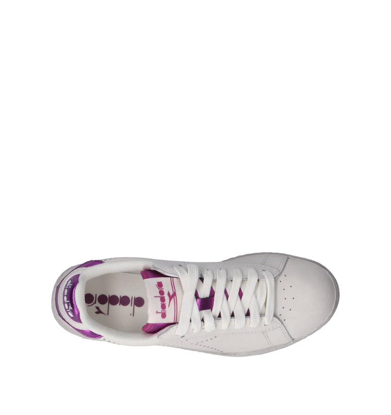 DIADORA GAME L LOW PUNCHED WN Sneaker donna bianca/fucsia in pelle