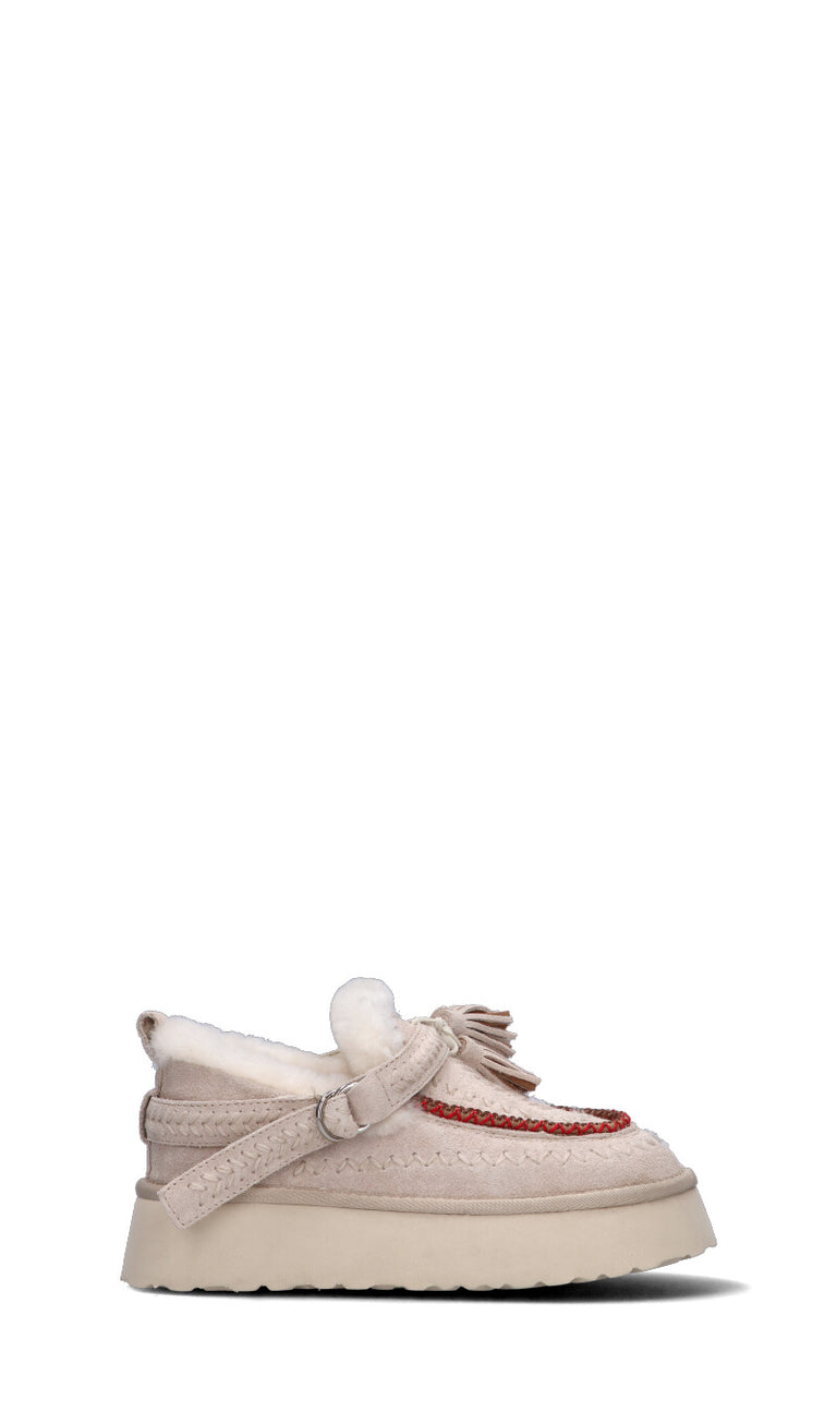 NANKU Stivaletto pelo beige in suede