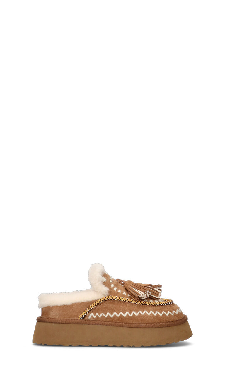 NANKU Sabot donna cammello in suede