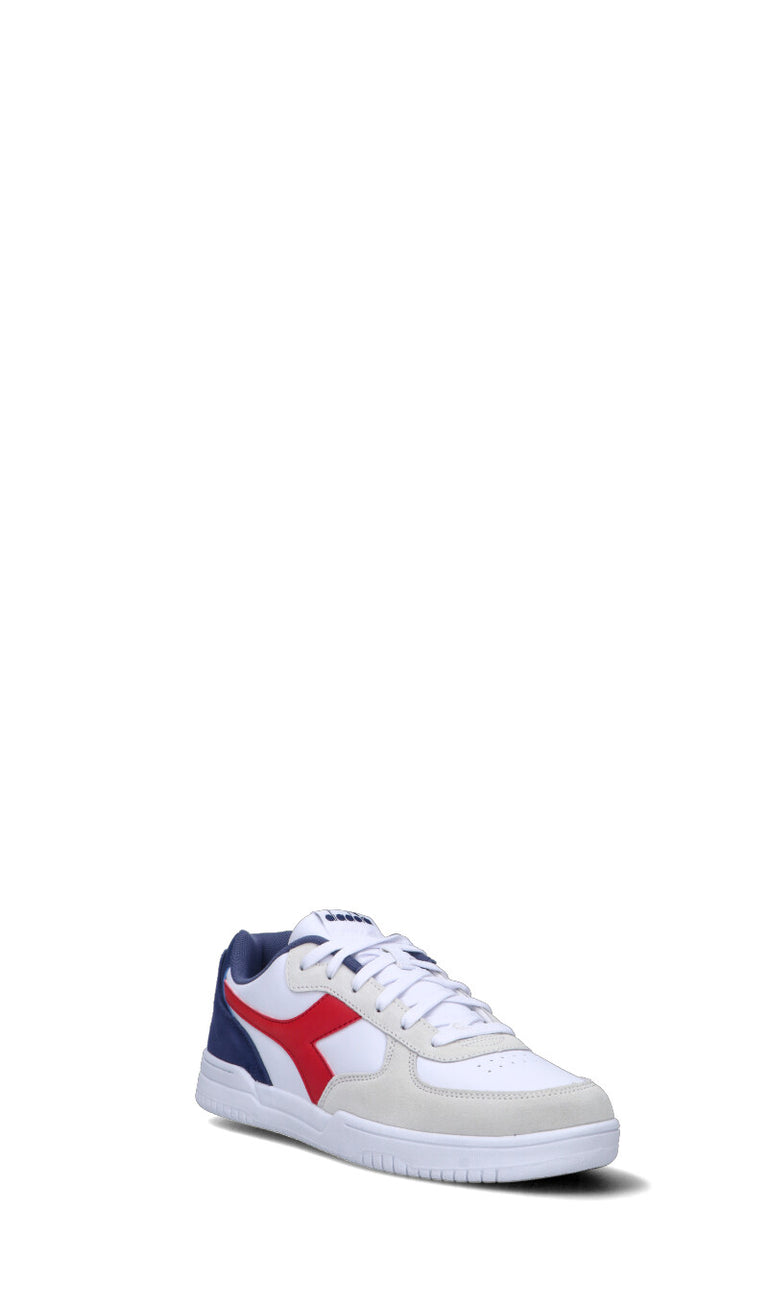 DIADORA Sneaker uomo bianca/blu/panna/rossa in suede