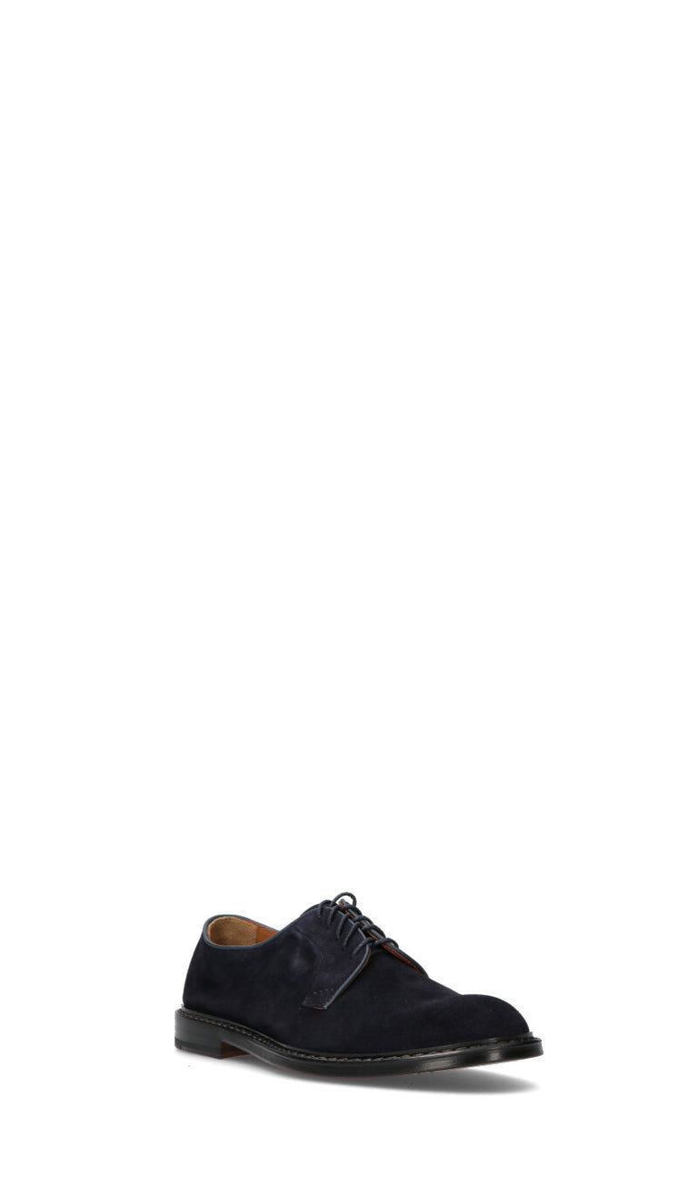 DOUCAL'S Stringata uomo blu in suede
