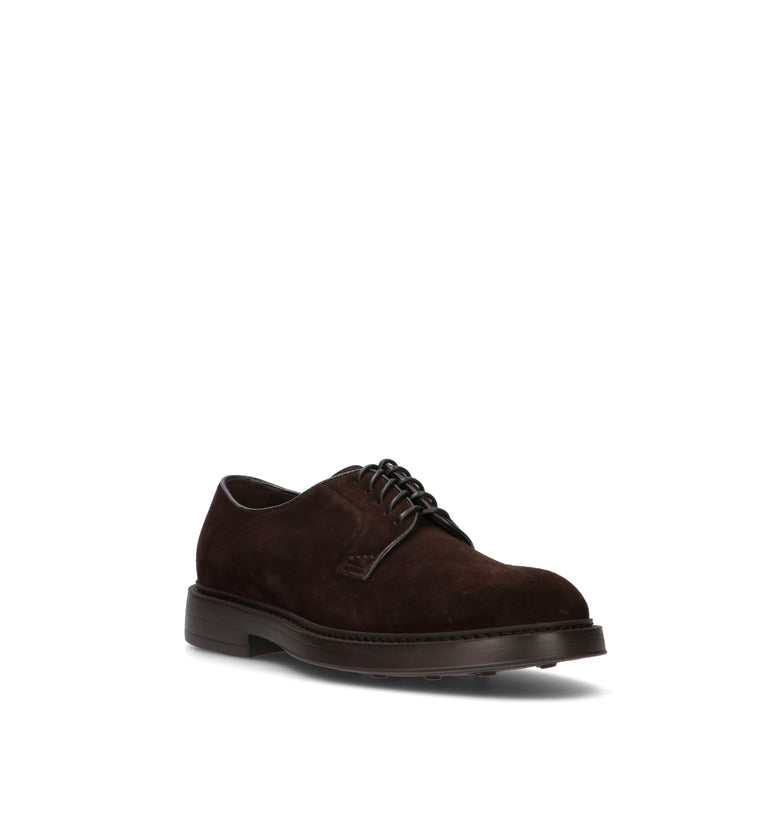 DOUCAL'S Stringata uomo marrone in suede