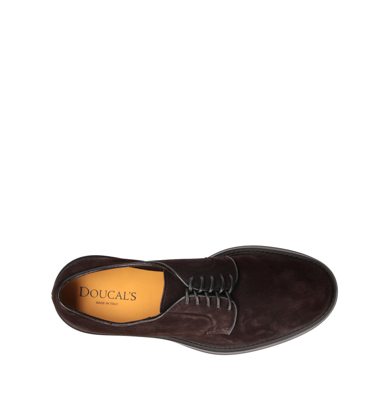 DOUCAL'S Stringata uomo marrone in suede