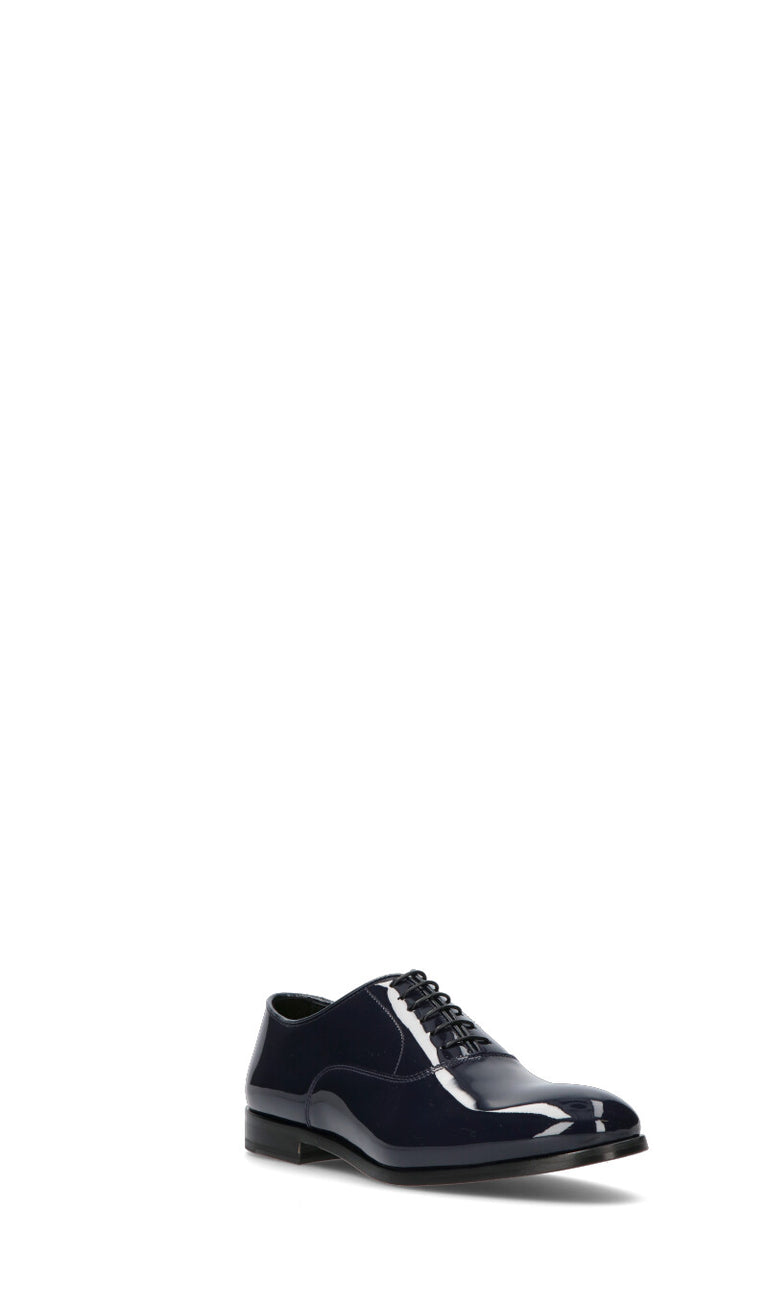 DOUCAL'S Stringata uomo blu in pelle