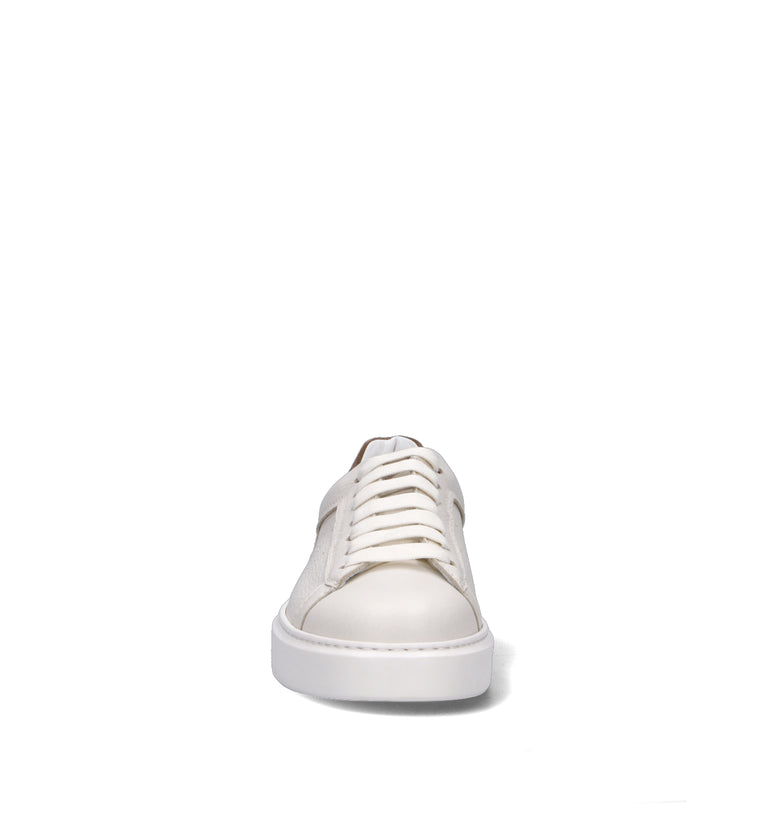 DOUCAL'S Sneaker uomo bianca/marrone in pelle