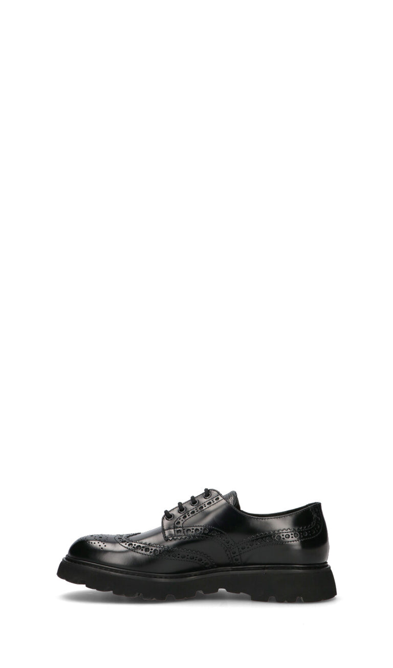 DOUCAL'S Stringata uomo nera in pelle