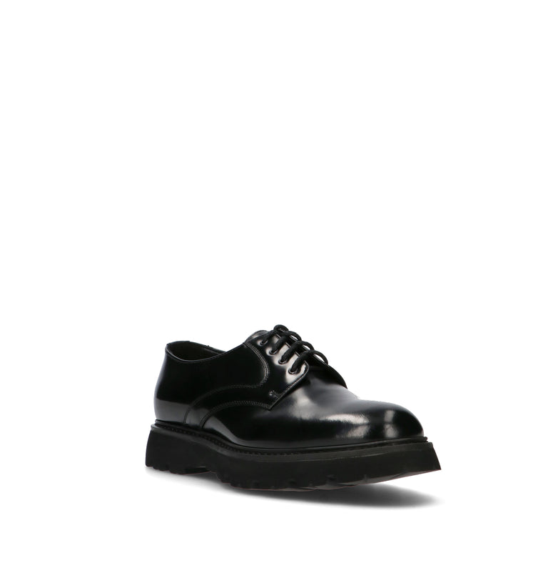DOUCAL'S Stringata uomo nera in pelle