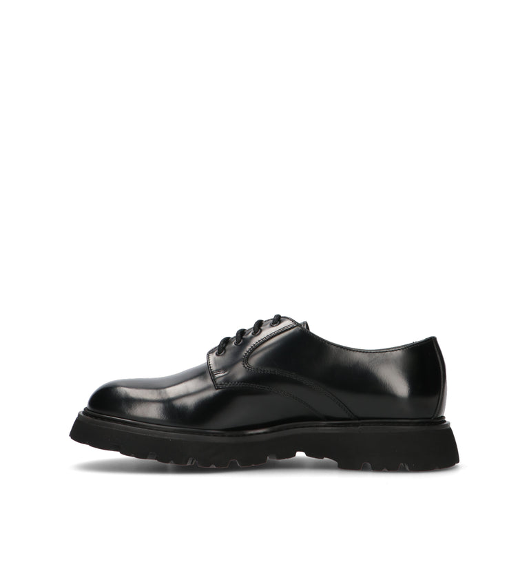 DOUCAL'S Stringata uomo nera in pelle