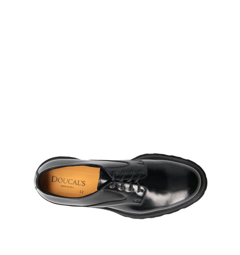 DOUCAL'S Stringata uomo nera in pelle