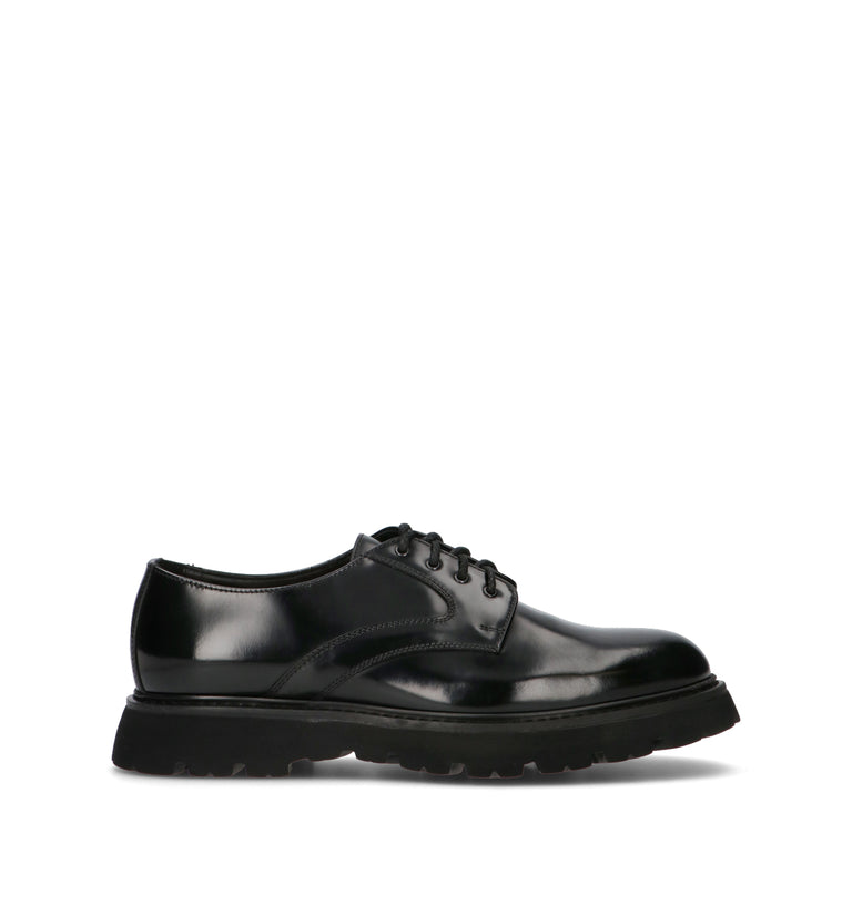DOUCAL'S Stringata uomo nera in pelle