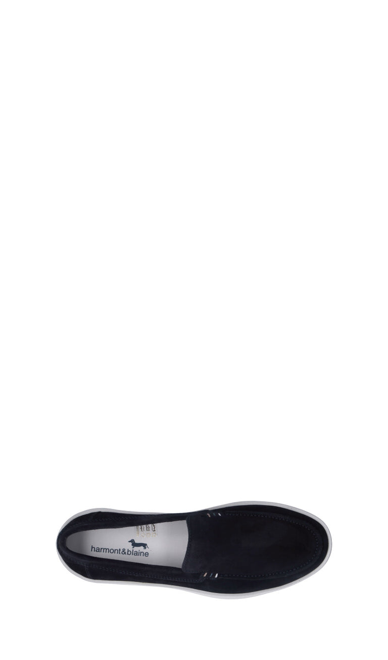 HARMONT&BLAINE Mocassino uomo blu in suede