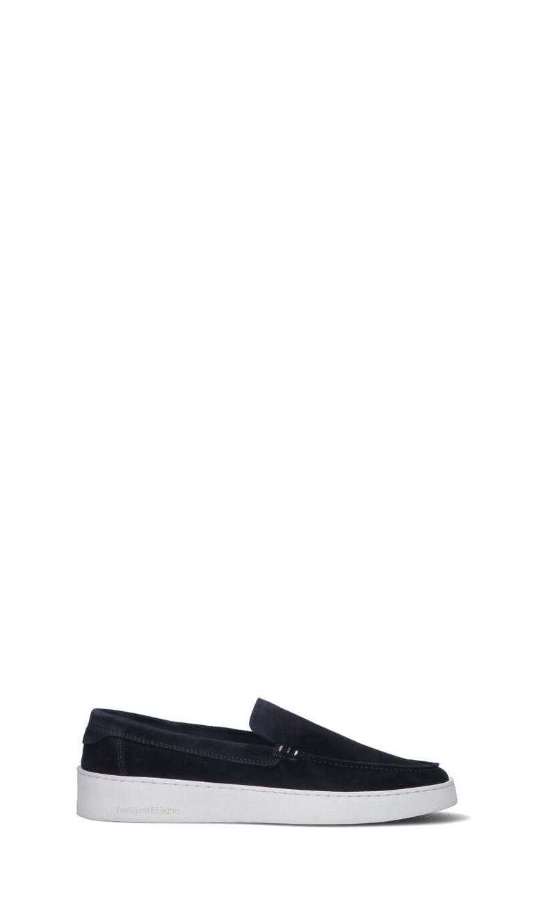 HARMONT&BLAINE Mocassino uomo blu in suede