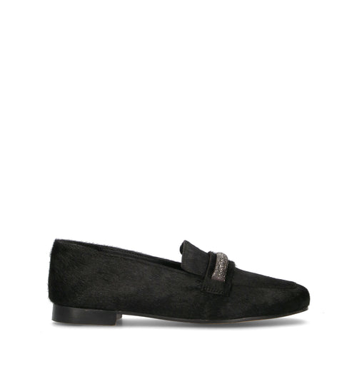 CATCH JUICE Mocassino donna nero in cavallino