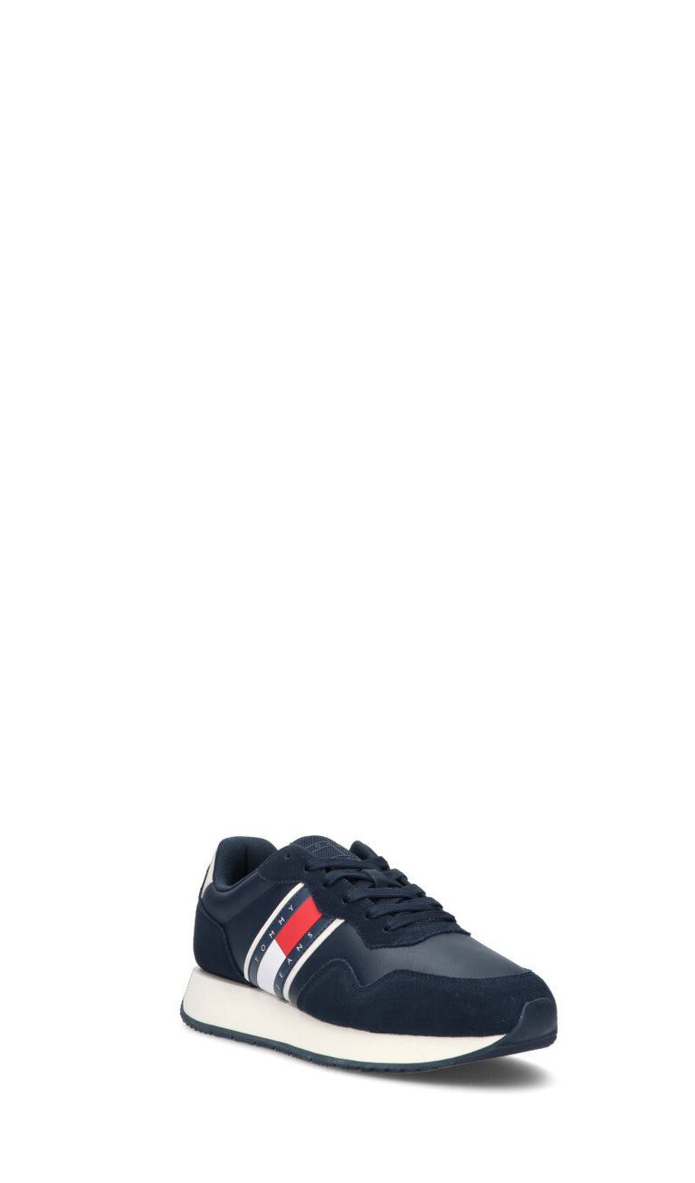 TOMMY HILFIGER JEANS Sneaker uomo blu in suede