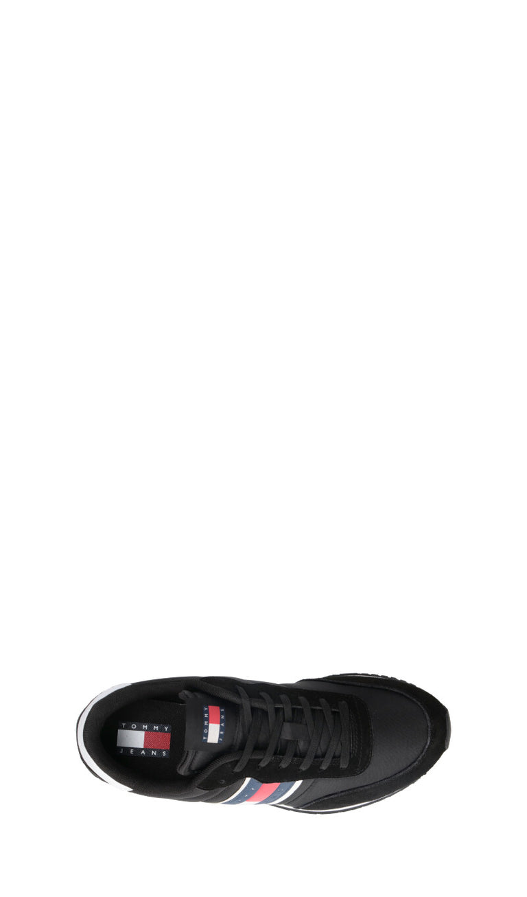 TOMMY HILFIGER JEANS sneaker uomo nera in suede