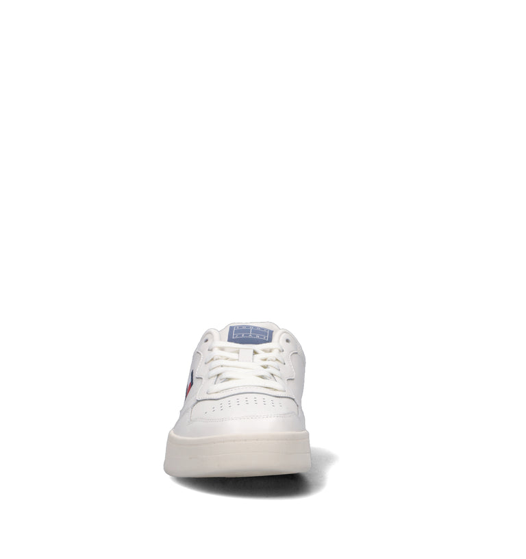 TOMMY HILFIGER JEANS Sneaker uomo bianca/azzurra in pelle