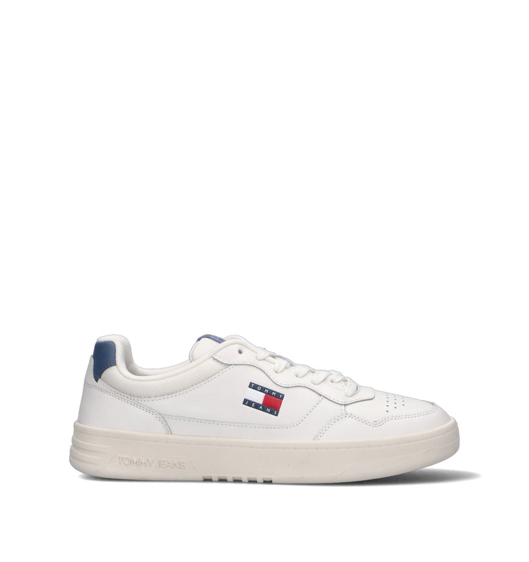 TOMMY HILFIGER JEANS Sneaker uomo bianca/azzurra in pelle