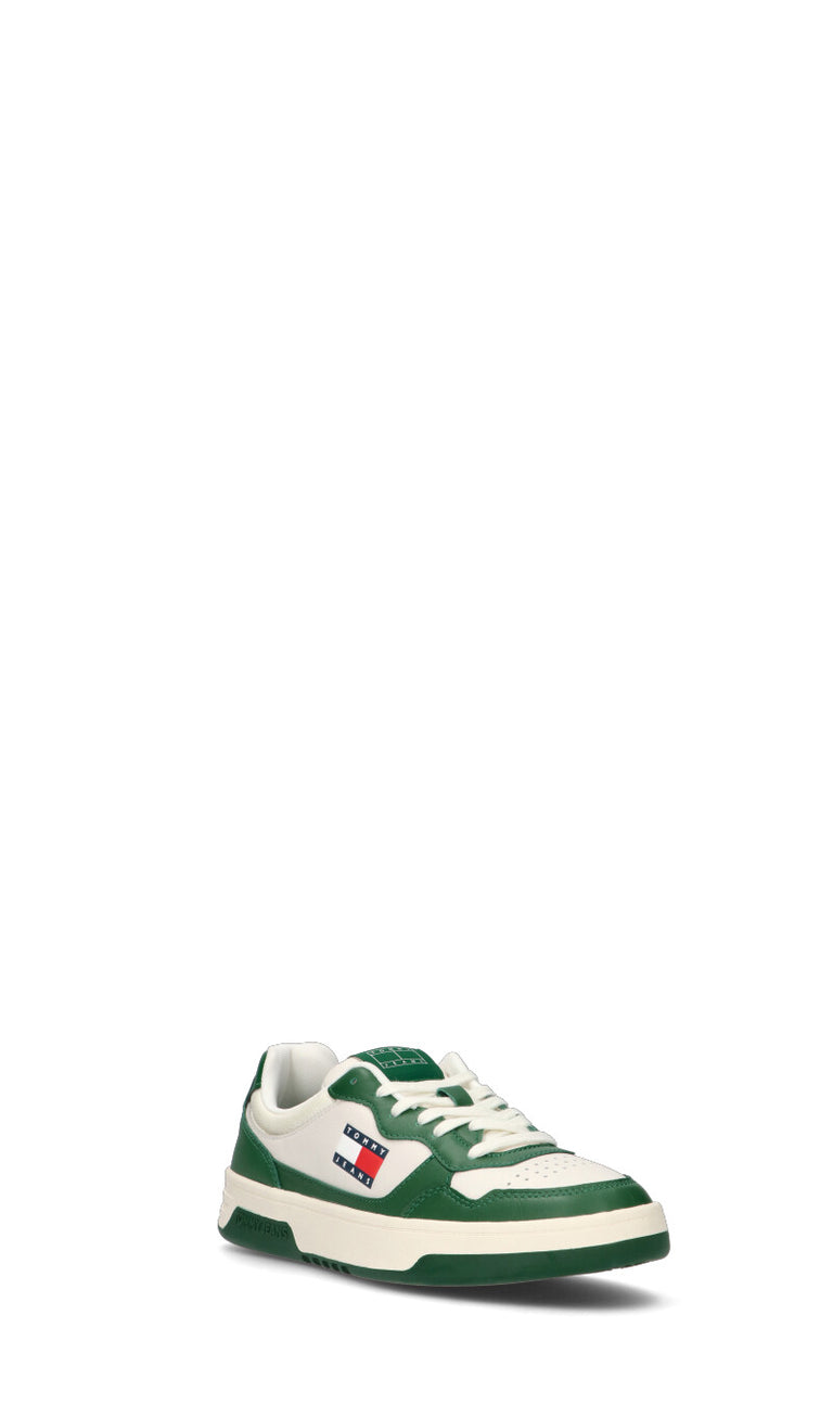TOMMY HILFIGER JEANS Sneaker uomo verde/bianca in pelle