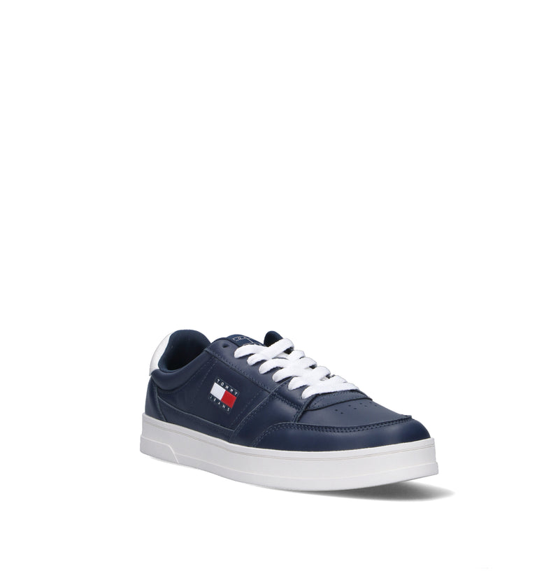 TOMMY HILFIGER JEANS Sneaker uomo blu in pelle