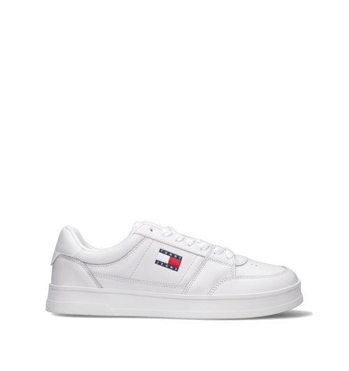 TOMMY HILFIGER JEANS Sneaker uomo bianca in pelle