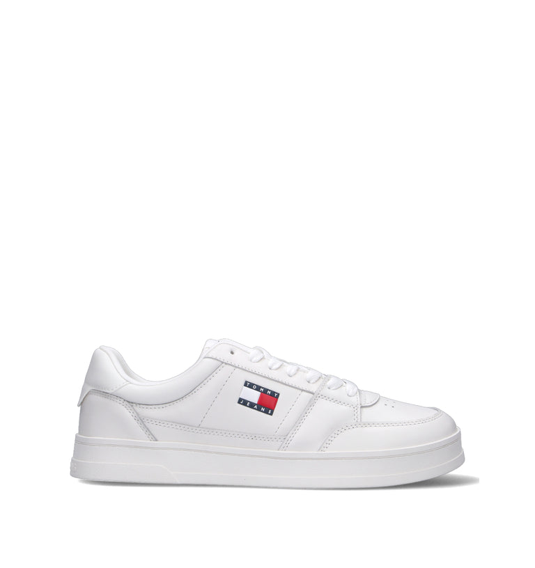 TOMMY HILFIGER JEANS Sneaker uomo bianca in pelle