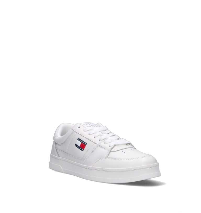TOMMY HILFIGER JEANS Sneaker uomo bianca in pelle