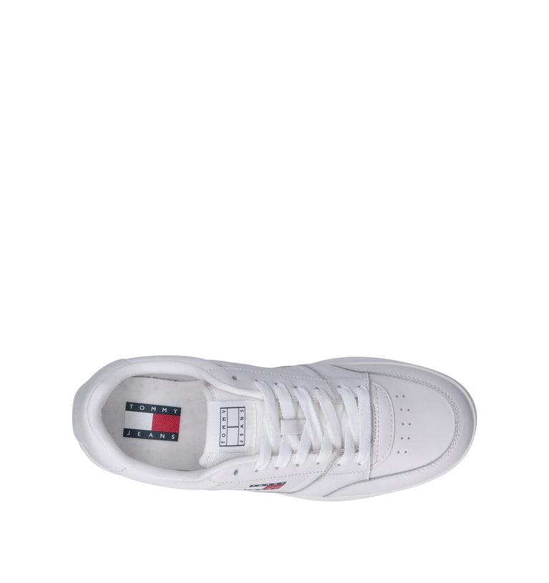 TOMMY HILFIGER JEANS Sneaker uomo bianca in pelle