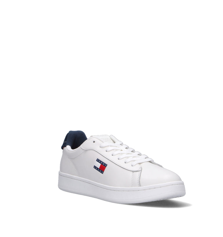 TOMMY HILFIGER JEANS Sneaker uomo bianca in pelle