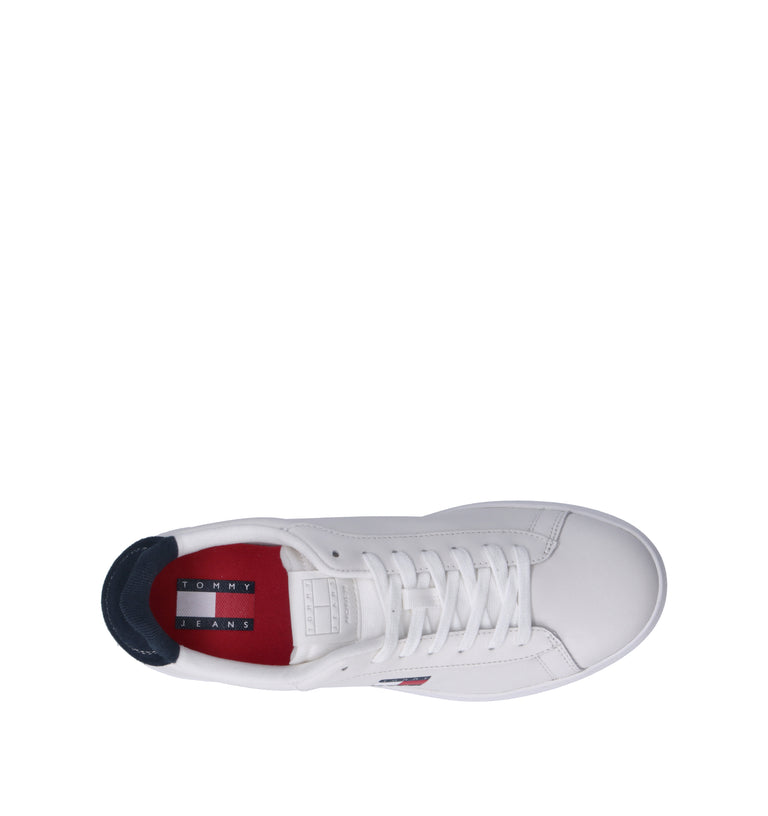 TOMMY HILFIGER JEANS Sneaker uomo bianca in pelle