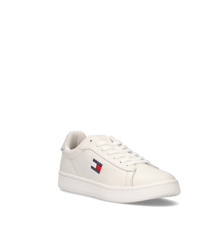 TOMMY HILFIGER JEANS Sneaker uomo bianca in pelle