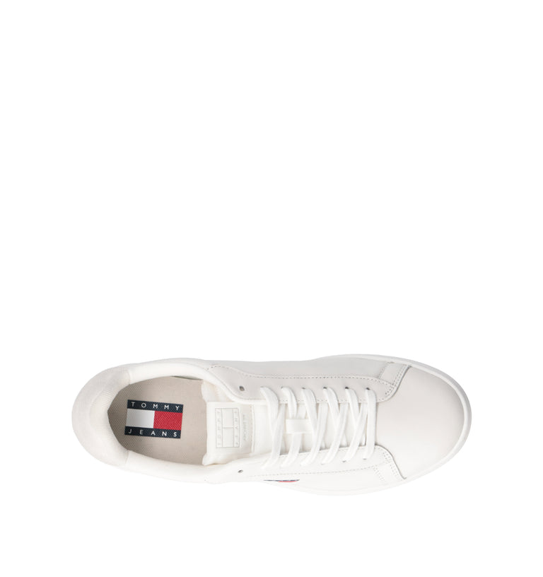 TOMMY HILFIGER JEANS Sneaker uomo bianca in pelle