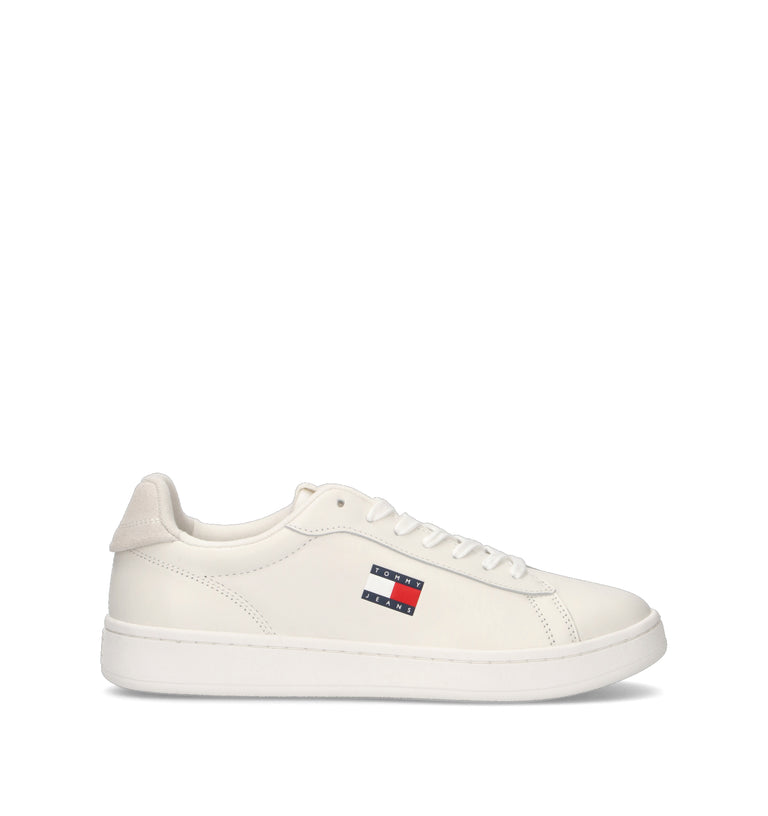 TOMMY HILFIGER JEANS Sneaker uomo bianca in pelle