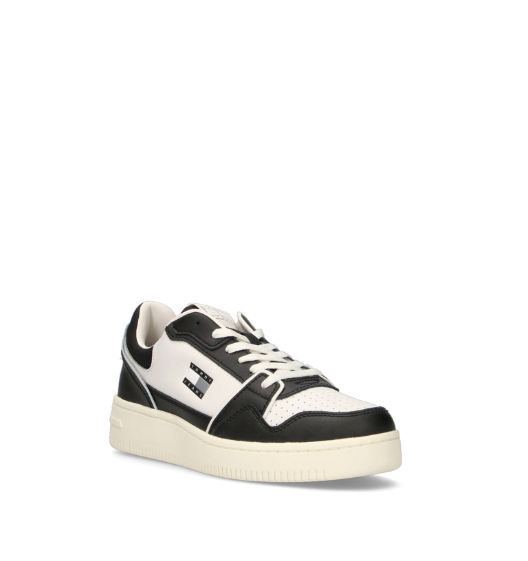 TOMMY HILFIGER JEANS Sneaker uomo bianca/nera in pelle