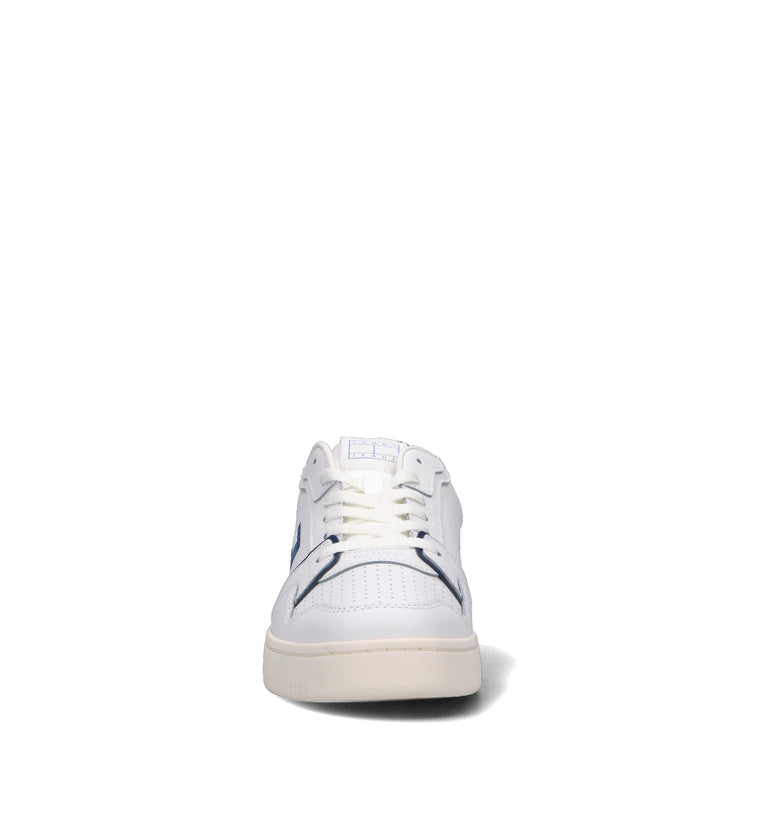TOMMY HILFIGER JEANS Sneaker uomo bianca/blu in pelle