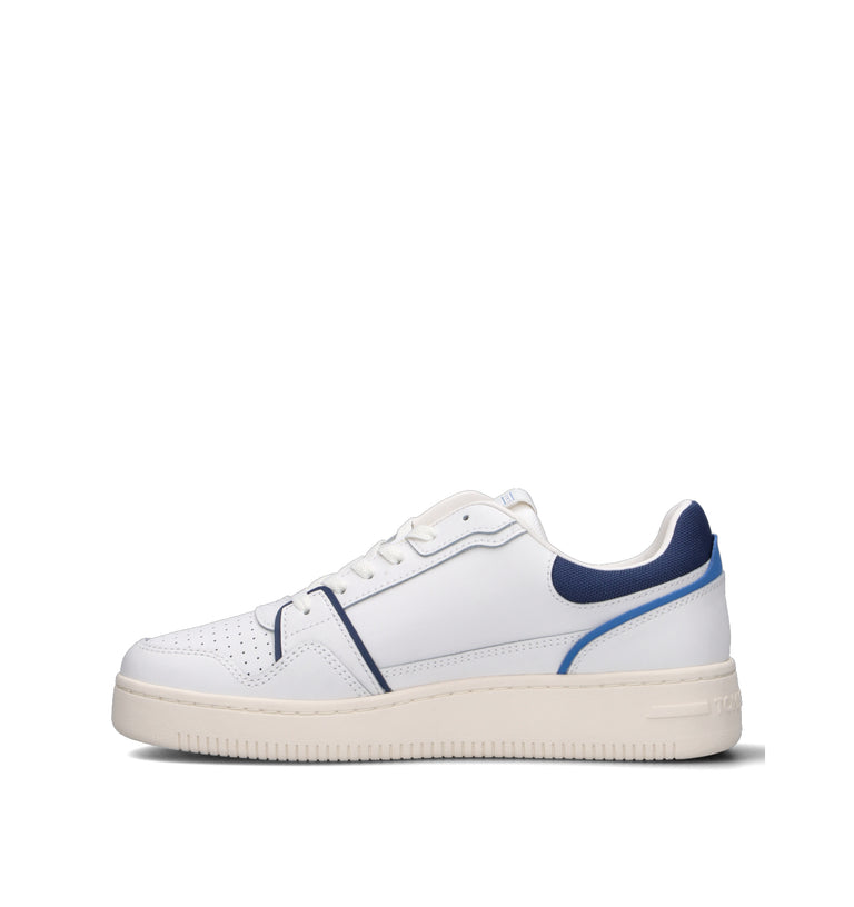 TOMMY HILFIGER JEANS Sneaker uomo bianca/blu in pelle